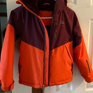 LL Bean size 8 maroon and orange winter jacket